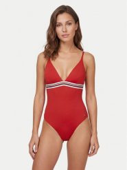 Tommy Hilfiger Strój kąpielowy UW0UW06357 Czerwony. Czerwone stroje jednoczęściowe Tommy Hilfiger, bez wzorów, z syntetyku. Za 409.99 zł.