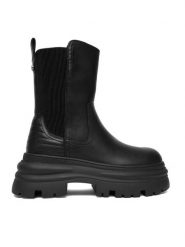 Buffalo Sztyblety Dione Chelsea Mid 1270128 Czarny. Czarne botki Buffalo, bez wzorów, ze skóry, bez obcasa, na płaskiej podeszwie, bez zapięcia. Za 269.99 zł.