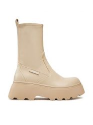 Guess Botki Nerea FLFNER ELE10 Beżowy. Brązowe botki Guess, z aplikacjami, ze skóry, bez obcasa, na płaskiej podeszwie, bez zapięcia. Za 329.99 zł.