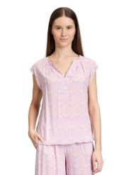CARTOON Bluzka w kolorze jasnoróżowym rozmiar: 42. Różowe bluzki Cartoon, bez wzorów, z wiskozy, bez kołnierzyka, bez ramiączek. Za 82.99 zł.