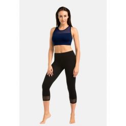 Legginsy na fitness damskie Teyli Glamo 3/4. Czarne legginsy Teyli, bez wzorów, z bawełny, sportowe. Za 99.95 zł.