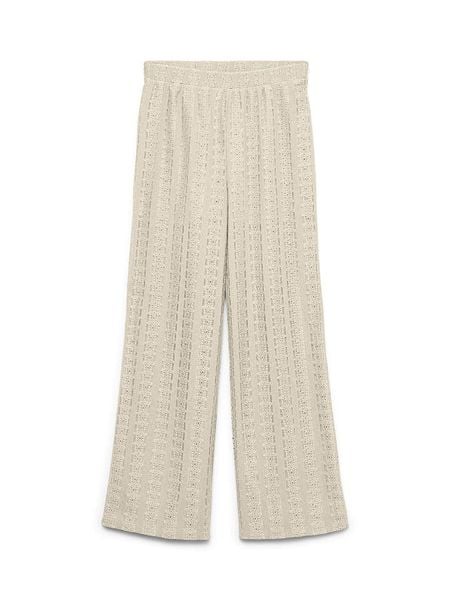 Vero Moda Spodnie w kolorze beżowym rozmiar: XL. Brązowe spodnie materiałowe Vero Moda, bez wzorów, z koronki, z podwyższonym stanem. Za 109.95 zł.
