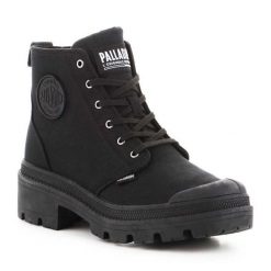 Buty Palladium Pallabase Twill W 96907-008-M czarne. Czarne buty treningowe bez wzorów, bez zapięcia. Za 681.40 zł.