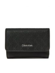 Calvin Klein Mały Portfel Damski Ck Must Small Trifold_Mono K60K612829 Czarny. Czarne portfele Calvin Klein, bez wzorów, ze skóry. Za 219.99 zł.