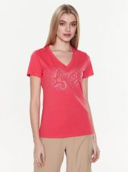 Liu Jo T-Shirt WA3278 JS923 Różowy Regular Fit. Czerwone t-shirty Liu Jo, xs, bez wzorów, z bawełny, bez kołnierzyka, bez ramiączek. Za 469.99 zł.
