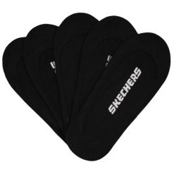 Skarpetki sportowe damskie 5pk Womens Non Terry Socks. Czarne skarpetki Skechers, bez wzorów, z materiału. Za 79.99 zł.