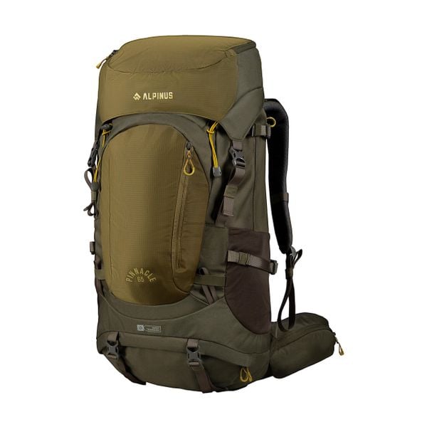 Plecak trekkingowy Alpinus Pinnacle 65l. Zielone plecaki Alpinus, bez wzorów, bez dodatków. Za 499.00 zł.