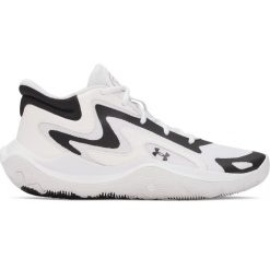 Buty do koszykówki Under Armour Jet '25. Białe trekkingi Under Armour, bez wzorów, z gumy, bez zapięcia, do koszykówki. Za 401.70 zł.