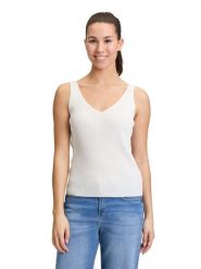 CARTOON Top w kolorze białym rozmiar: 40. Białe topy Cartoon, bez wzorów, bez kołnierzyka, bez ramiączek. Za 69.99 zł.