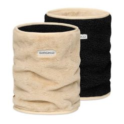 Dwustronny komin na szyję sherpa/mikropolar Lifestyle Siroko Choice. Czarne szaliki i kominy SIROKO, bez wzorów, z tkaniny. Za 42.00 zł.