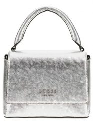 Guess Torebka w kolorze srebrnym - 20 x 15 x 8 cm rozmiar: onesize. Szare torebki klasyczne Guess, z aplikacjami, z materiału, przez ramię, bez dodatków. Za 404.99 zł.