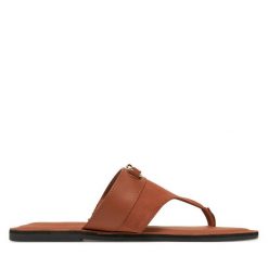 Japonki Tommy Hilfiger. Brązowe japonki Tommy Hilfiger, bez wzorów. Za 289.99 zł.