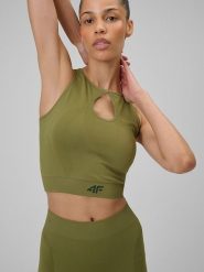 4F Top sportowy w kolorze khaki rozmiar: M/L. Brązowe topy sportowe 4f, l, bez wzorów, z materiału, outdoorowe. Za 49.45 zł.