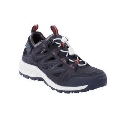 Damskie Skórzane Buty Sportowe Woodland 2 Hybrid Low. Niebieskie buty treningowe Jack Wolfskin, bez wzorów, z materiału, bez zapięcia. Za 279.00 zł.