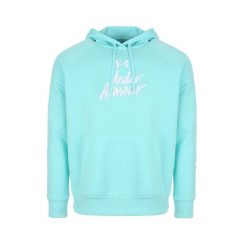 Bluza damska Under Armour Rival Fleece Graphic Hoody. Niebieskie bluzy Under Armour, bez wzorów, bez kaptura. Za 109.99 zł.