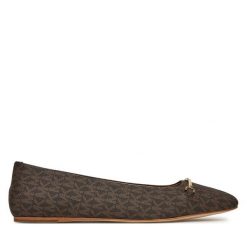 Baleriny MICHAEL Michael Kors. Brązowe baleriny MICHAEL Michael Kors, bez wzorów, ze lnu, bez obcasa, bez zapięcia. Za 399.99 zł.