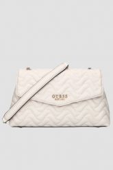 GUESS Beżowa damska torebka Melisandra. Brązowe kopertówki Guess, z aplikacjami, ze skóry ekologicznej, bez dodatków. W wyprzedaży za 489.99 zł.
