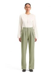 Scotch & Soda Spodnie w kolorze jasnozielonym rozmiar: S/L32. Zielone spodnie materiałowe Scotch & Soda, bez wzorów, z materiału, z podwyższonym stanem. Za 163.26 zł.
