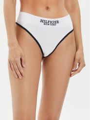 Tommy Hilfiger Stringi UW0UW05219 Biały. Białe stringi Tommy Hilfiger, bez wzorów, z bawełny. Za 79.99 zł.