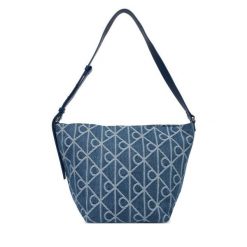 Torebka Calvin Klein. Niebieskie torebki klasyczne Calvin Klein, bez wzorów, z denimu, klasyczne, bez dodatków. Za 529.99 zł.