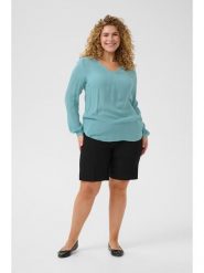 KAFFE curve Bluzka w kolorze turkusowym rozmiar: 46. Niebieskie bluzki KAFFE curve, bez wzorów, z wiskozy, bez kołnierzyka, bez ramiączek. Za 43.99 zł.