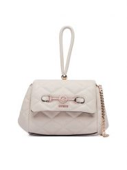 Guess Torebka Frances Mini HWQG22 41780 Kremowy. Białe kopertówki Guess, z aplikacjami, ze skóry, wizytowe, bez dodatków. Za 494.99 zł.