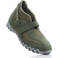 Sneakersy skórzane bonprix oliwkowy. Buty sportowe lifestyle marki NEWFEEL. Za 59.99 zł.