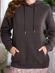 Gładka bluza z kapturem basic - szary. Szare bluzy Sinsay, l, bez wzorów, bez ramiączek, z kapturem. Za 39.99 zł.