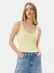 JDY Top Nanna 15290585 Żółty Slim Fit. Żółte topy JDY, s, bez wzorów, z wiskozy, bez kołnierzyka, bez ramiączek. Za 59.99 zł.