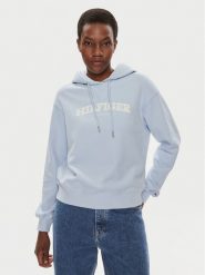 Tommy Hilfiger Bluza Monotype Flock WW0WW41236 Błękitny Relaxed Fit. Niebieskie bluzy Tommy Hilfiger, s, bez wzorów, z bawełny, bez kaptura. Za 399.99 zł.