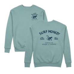Bluza Save the Ocean – Okrągły dekolt / Dorosły (Szałwia). Zielone bluzy SURF MONKEY, l, bez wzorów, z bawełny, bez ramiączek, bez kaptura. Za 309.95 zł.