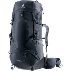 Plecak trekkingowy damski Deuter Aircontact Lite 45 + 10 SL - black/graphite. Czarne plecaki Deuter, bez wzorów, bez dodatków. Za 849.99 zł.