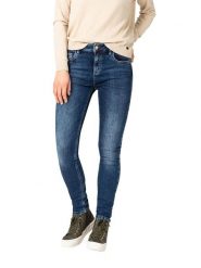 Timezone Dżinsy "Aleena" - Skinny fit - w kolorze granatowym rozmiar: W25/L32. Niebieskie jeansy Timezone, l, z aplikacjami, klasyczne, z podwyższonym stanem. Za 83.62 zł.