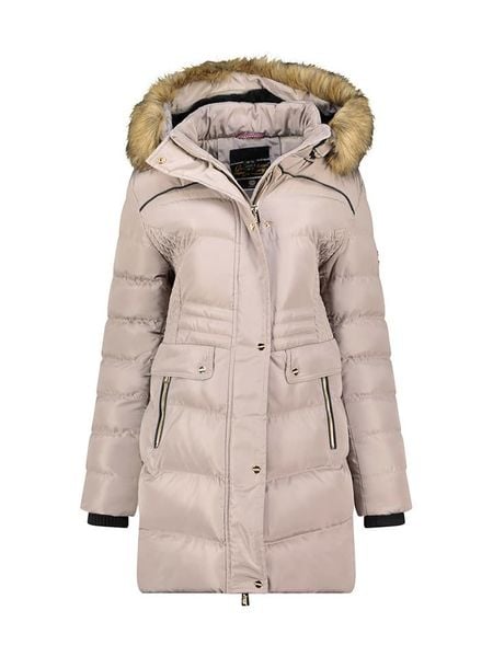 Geographical Norway Płaszcz zimowy "Badonna" w kolorze beżowym rozmiar: XXL. Brązowe płaszcze Geographical Norway, na zimę, xxl, bez wzorów, z puchu, bez kaptura. Za 372.47 zł.
