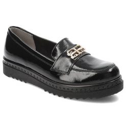 Czarne Półbuty Armodo Stylowe Wsuwane Obuwie Damskie. Czarne półbuty wsuwane Armodo, z aplikacjami, ze skóry, eleganckie, bez obcasa. Za 350.99 zł.