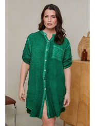 Curvy Lady Sukienka w kolorze zielonym rozmiar: 40/42. Zielone sukienki Curvy Lady, na co dzień, bez wzorów, z bawełny, klasyczne, bez kołnierzyka, bez ramiączek, mini, proste. Za 112.83 zł.