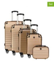 Geographical Norway 5-częściowy zestaw "Shock" w kolorze beżowym rozmiar: onesize. Brązowe walizki Geographical Norway. Za 565.99 zł.