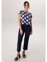 Aniston Spodnie w kolorze granatowym rozmiar: 48. Niebieskie spodnie materiałowe Aniston, bez wzorów, z materiału, z podwyższonym stanem. Za 130.99 zł.