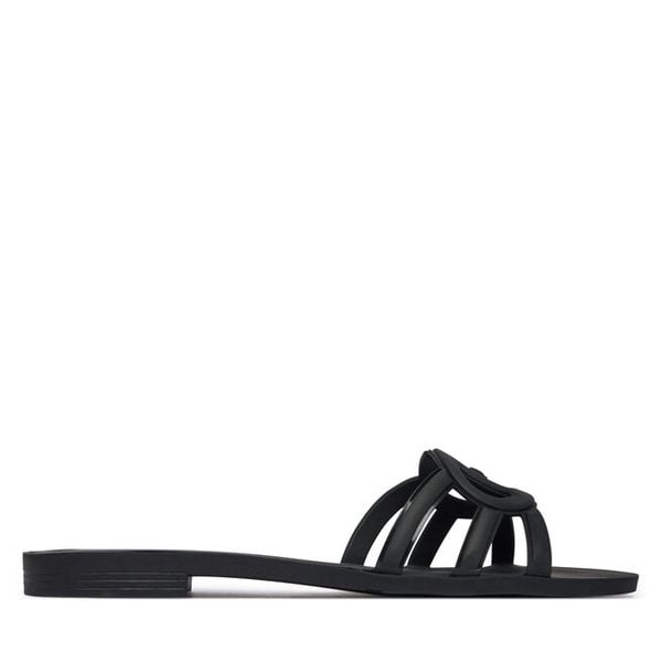 Klapki Guess. Czarne klapki Guess, z aplikacjami, bez obcasa, bez zapięcia. Za 329.99 zł.