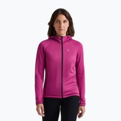 Bluza damska Montura Fadis Grid Hooded Maglia. Fioletowe bluzy MONTURA, bez wzorów, sportowe, bez ramiączek, bez kaptura. Za 409.99 zł.