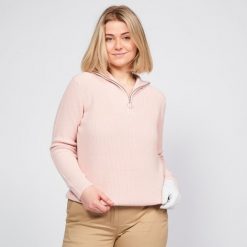 Sweter do golfa damski Inesis MW500. Czerwone swetry INESIS, xl, bez wzorów, z bawełny, eleganckie, bez ramiączek. W wyprzedaży za 99.99 zł.