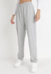 Jasnoszare Spodnie Dresowe Lyvyre. Szare jeansy Born2be, bez wzorów, z dresówki, długie. Za 129.99 zł.