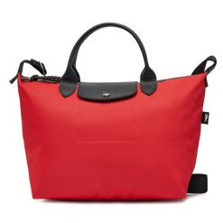 Torebka Longchamp. Czerwone shopper bag Longchamp, bez wzorów, bez dodatków. Za 1,639.00 zł.