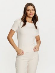 Guess T-Shirt V5RI04 KCLH0 Écru Regular Fit. T-shirty Guess, m, z aplikacjami, z syntetyku, bez kołnierzyka, bez ramiączek. Za 129.99 zł.