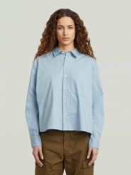 G-Star Bluzka w kolorze błękitnym rozmiar: S. Niebieskie bluzki G-Star, s, bez wzorów, z bawełny, retro, bez kołnierzyka, bez ramiączek. Za 217.99 zł.