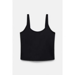 Damski tank top Girlfriend Collective Gemma Scoop. Czarne topy GIRLFRIEND COLLECTIVE, bez wzorów, bez kołnierzyka, bez ramiączek. Za 324.00 zł.