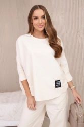 Komplet new punto bluza + spodnie jasny beżowy. Brązowe bluzy KESI, l, bez wzorów, z bawełny, bez kaptura. Za 347.13 zł.