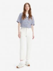 Levi's Spodnie chino w kolorze kremowym rozmiar: W24/L27. Brązowe chinosy Levi's, l, bez wzorów. Za 88.02 zł.