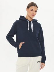 Tommy Jeans Bluza Logo Drawcord DW0DW17794 Granatowy Boxy Fit. Niebieskie bluzy Tommy Jeans, xs, bez wzorów, z bawełny, bez kaptura. Za 239.99 zł.