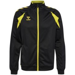 Kurtka z dresu Hummel Core 2.0. Czarne kurtki Hummel, bez wzorów, z dresówki, sportowe, bez kaptura. Za 223.50 zł.